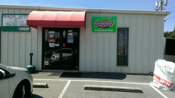 The drop off box is on the side of the business; this is the front