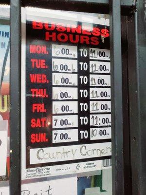 Hours of operation COUNTRY CORNER CITGO STATION in Thomaston, Georgia.