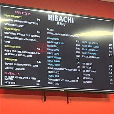 Hibachi Menu