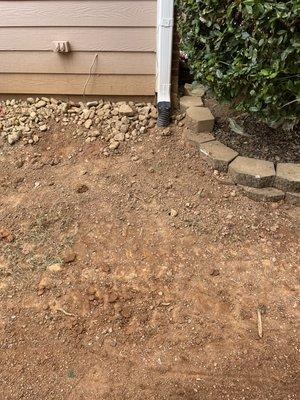 Finish downspout repair