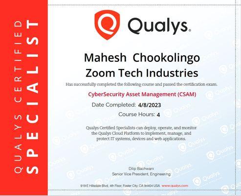 Qualys Certified