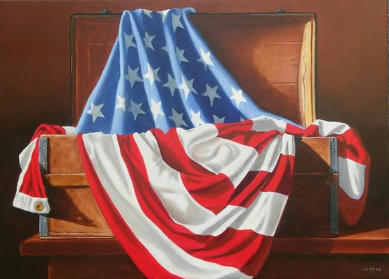 Original oil painting "3rd of July" by N.C. artist Harry Jarman.