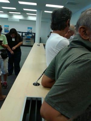 Long line & only one teller!