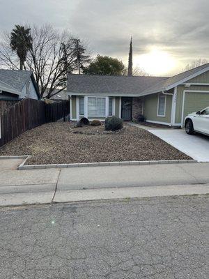 Yard clean up + brick border at sidewalk