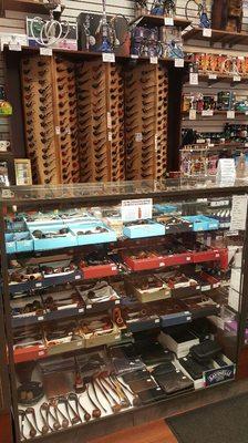 We have high end case pipes as well as a wall of filtered and non filtered pipes. We also offer all pipe accessories.