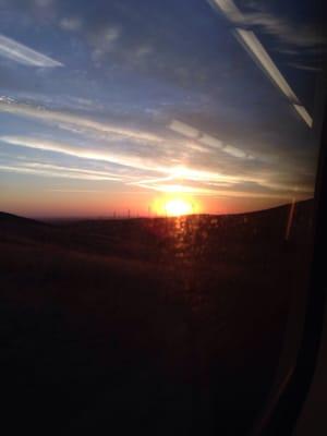 Sunrise view from ACE train.