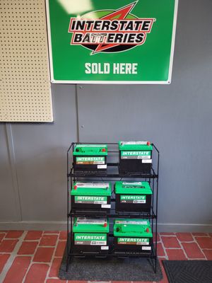 We sell, service and warranty a complete line of Interstate Batteries.