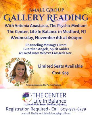 Gallery Reading at The Center, Life in Balance