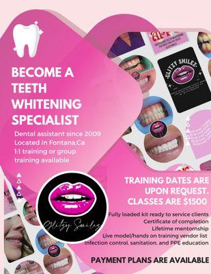 Now offering 1:1 whitening training course!