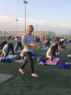 Teaching at the Indianapolis Colts Training Camp -Sunrise Yoga