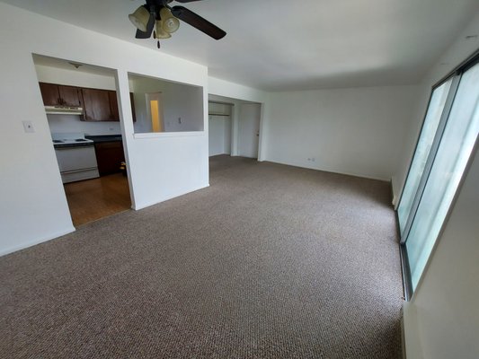 The living room looks much more open and inviting after a job finished!