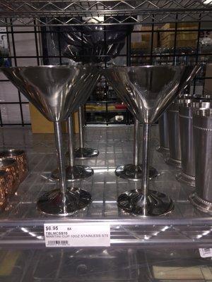 Stainless martini glasses $6.95