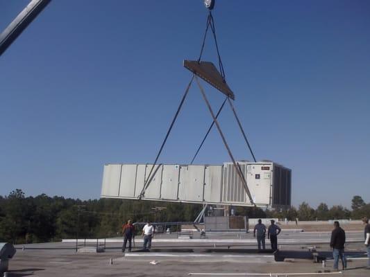 Commercial HVAC Rooftop Unit Installation