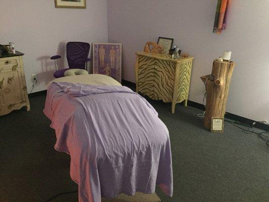 Massage therapy treatment room