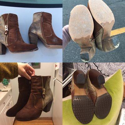 Before/after Banockburn Shoe Repair