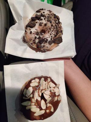 Oreo donut and chocolate almond donut