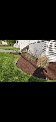 Edged, weeded, prepped mulch job for client