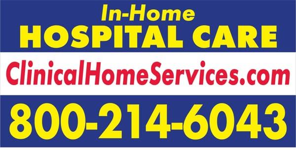 "Through all life's milestones and small to large curve balls; let ClinicalHomeServices.com 
800-214-6043 
"We specialize in you...."