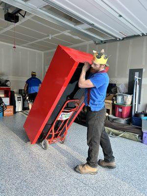 Moving stuff out with Burger King crowns on