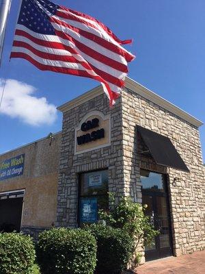 Facade of car wash building