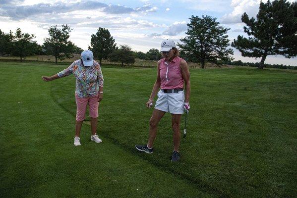 Karen coaching specifics in strategy, golf process to create best contact and golf shot.