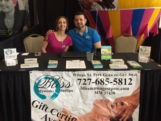 Sarah and Antonio representing for Bliss Bodyworks and MedSpa at the St. Pete Beach Classic 2018.