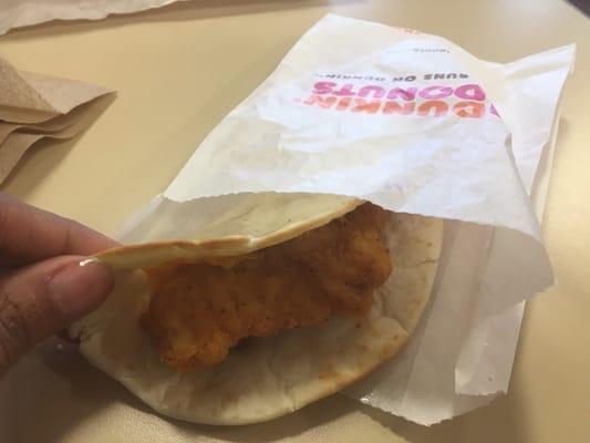 Snack n go chicken - piece of fried chicken with cheese and a wrap. I skipped the ranch that came with it.