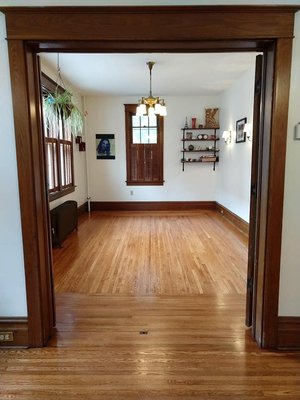 Red oak Refinish with natural golden stain