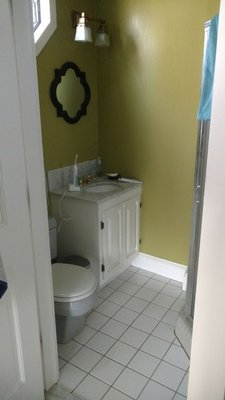 Before picture of small bathroom in Acton MA.