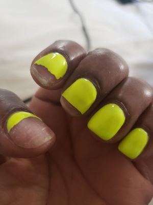 Chipped gel manicure!  Smh