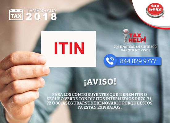 ITN number for tax preparation services.