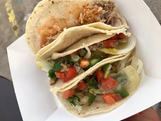 Delicious carnitas with all the fixings.