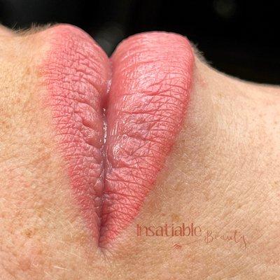 Healed Lip Blush Tattoo