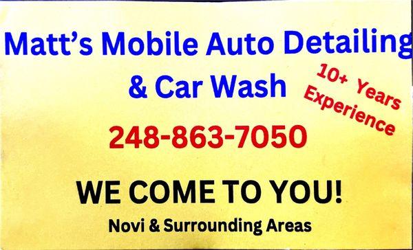 Matt’s Mobile Auto Detailing & Car Wash