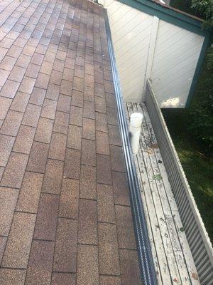 Gutter cover installation.