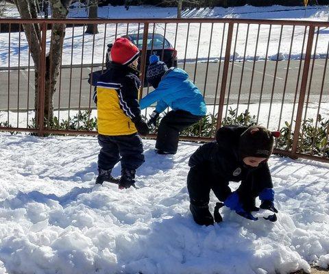 Outside play in the snow