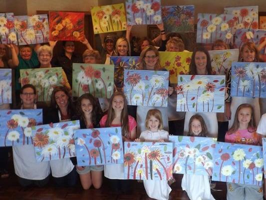 Mother - Daughter Painting event!!!  Such wonderful memories!  Ages 8 to 80.., everyone did awesome!