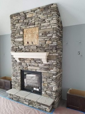 This is a fire place we did. southern ledge,veener.