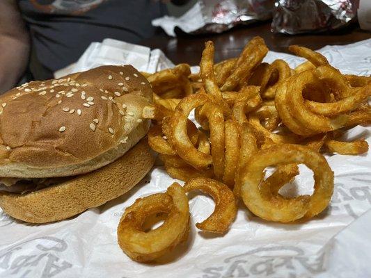 Asked to drive around for fresh hot fries. Fries not even hot. Got sandwiches and fries that were room temperature