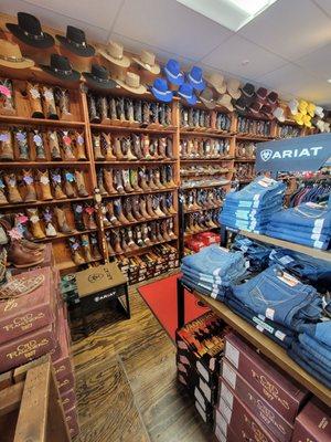 Nice selection of boots & hats for children & adults.