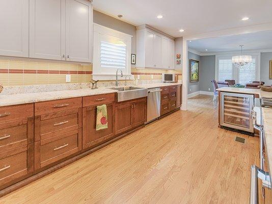 Custom cabinets and new oak floors