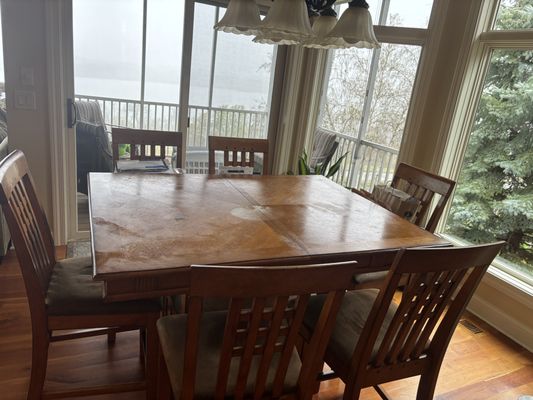 Wood tables spotless