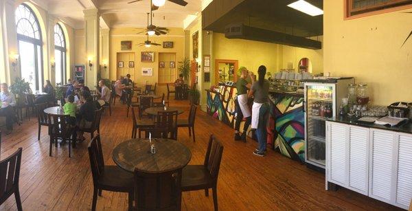 Pano of the space, super casual atmosphere. Better for lunch than dinner IMO