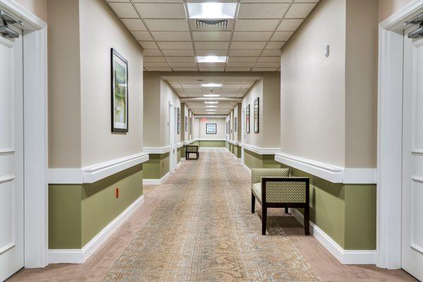 Hallways in Providence Place Senior Living at the Collegeville Inn.