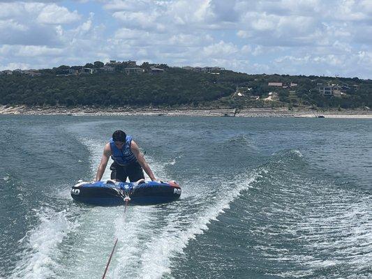 Tubing on Lake Travis.