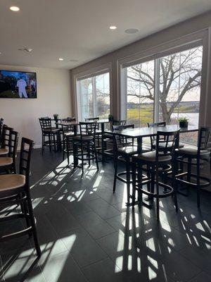 Bar area with a great view of the course