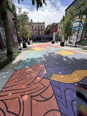 Permanent sidewalk art