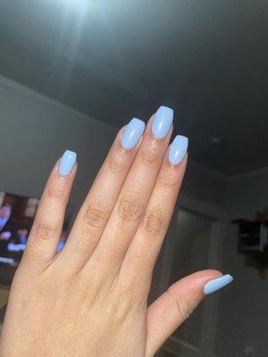 Slight Coffin Blue Easter Nails