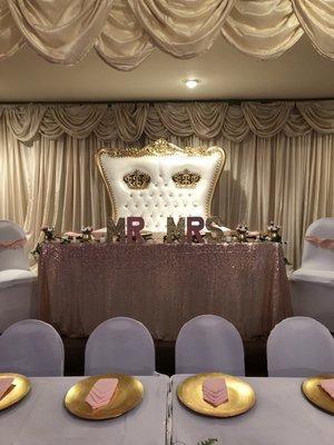 Rent our Regal gold & white couch for ur upcoming wedding #regal #couch #rental