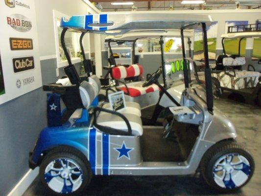 Cowboy fans cart we built